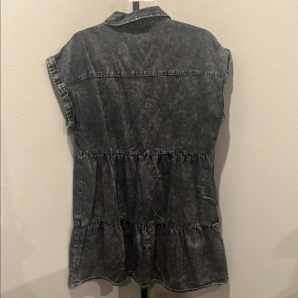 Denim Button-Up Mini Dress - Picture 3 of 3